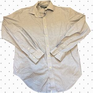 Ralph Lauren Men's Light Blue Dotted Long-Sleeve Button-Up Shirt